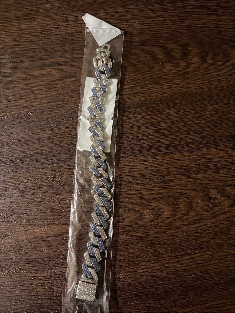 Dog / Cat pet Silver and Blue Cuban Link collar - Stylish Accent